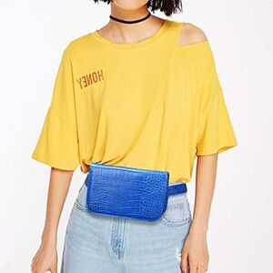 NWOT Badiya Women's Blue Crocodile Adjustable Belt Bag